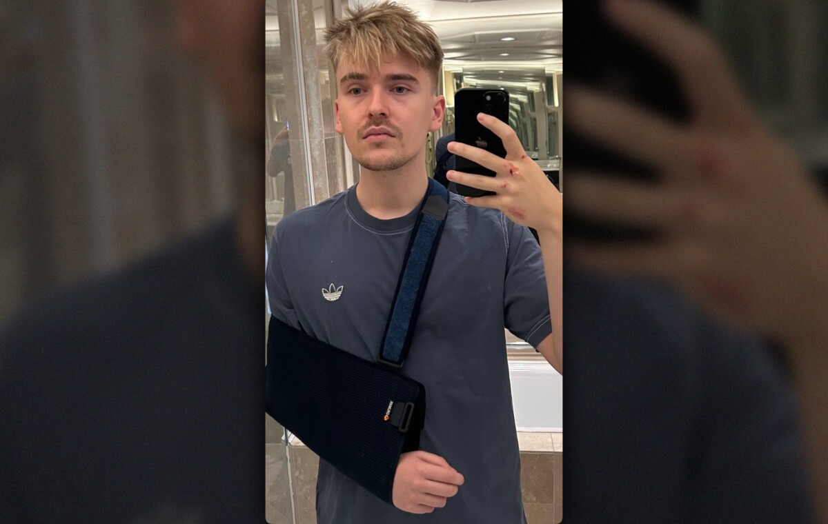 Skiter со сломанной рукой