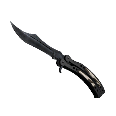 Нож-бабочка | Черный глянец