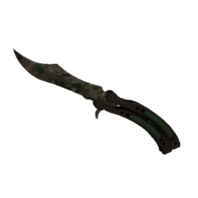 Нож-бабочка | Пиксельный камуфляж Лес