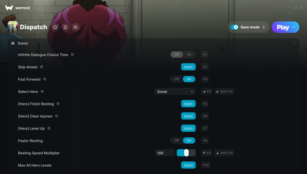 dispatch trainer menu