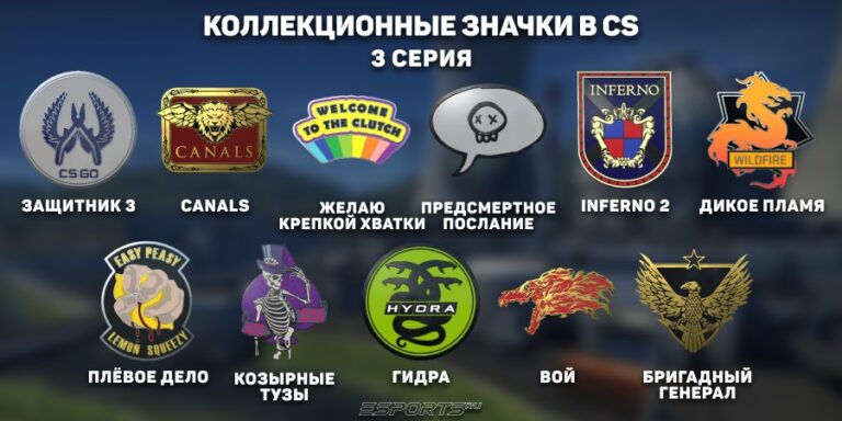 Коллекционные значки в кс серия 3