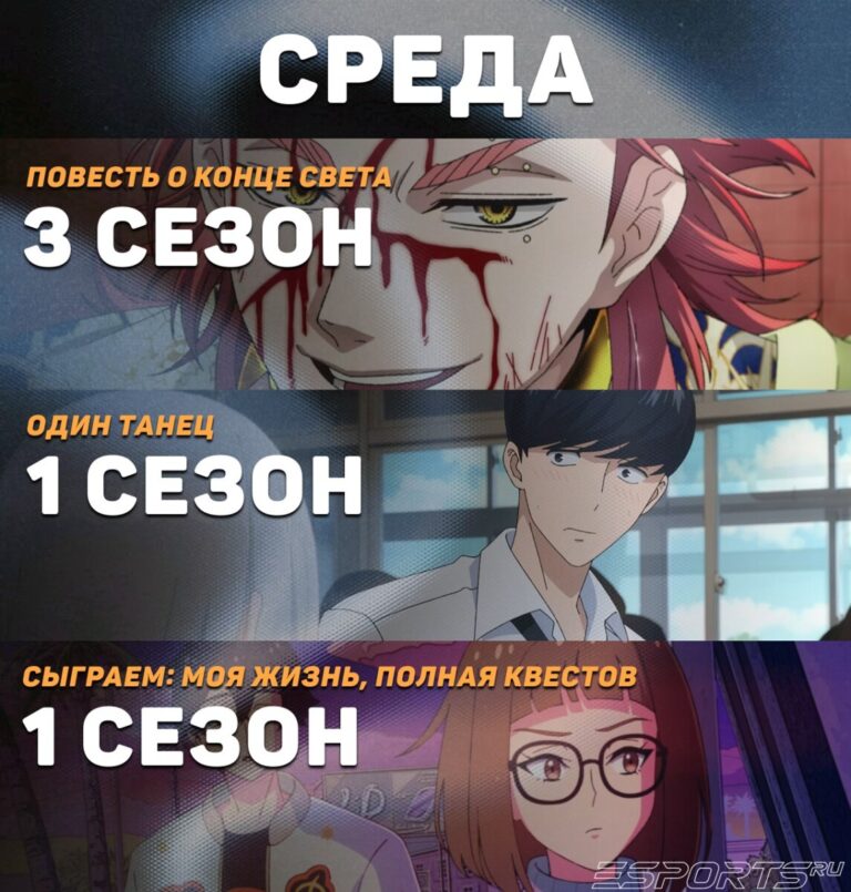 Расписание аниме на среду