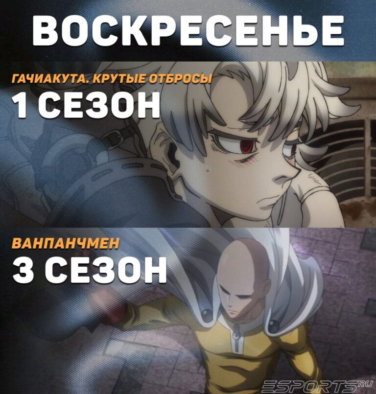 Расписание аниме на воскресенье