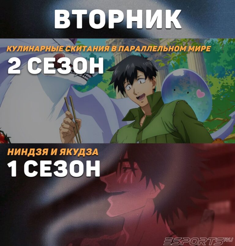 Расписание аниме на вторник