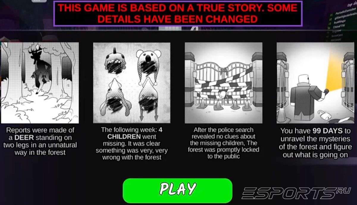 Наглядное представление в 99 ночей, что игра основана на реальных событиях