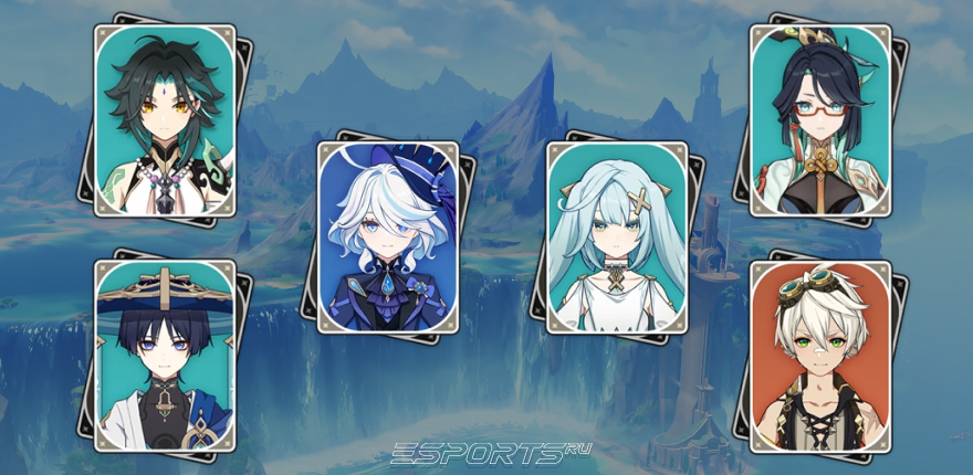 Отряд 5 с Фуриной в Genshin Impact