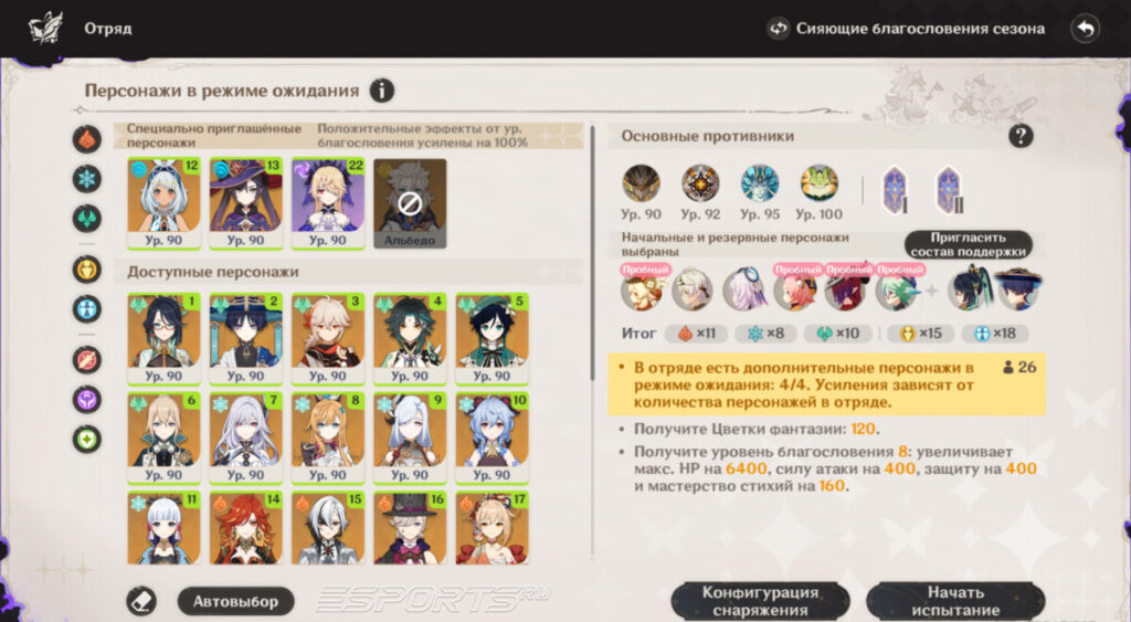 Специально-приглашенные персонажи в Театре Воображариум в Genshin Impact 6.2