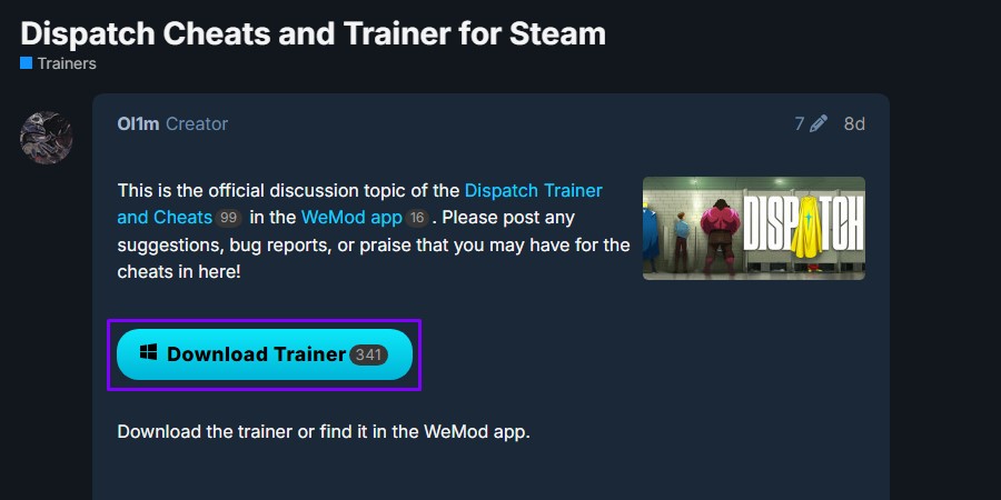 dispatch trainer page