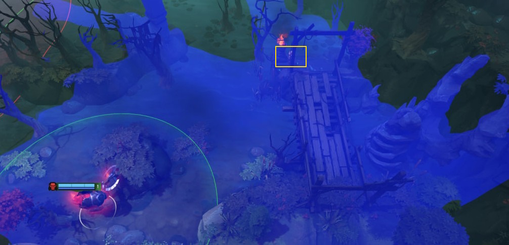 Пример вардов рядом с мостом Сил Тьмы в обновлении 7.40b