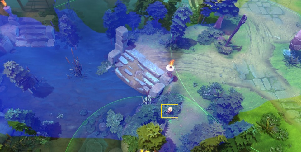 Пример вардов рядом с мостом Сил Света в патче 7.40b