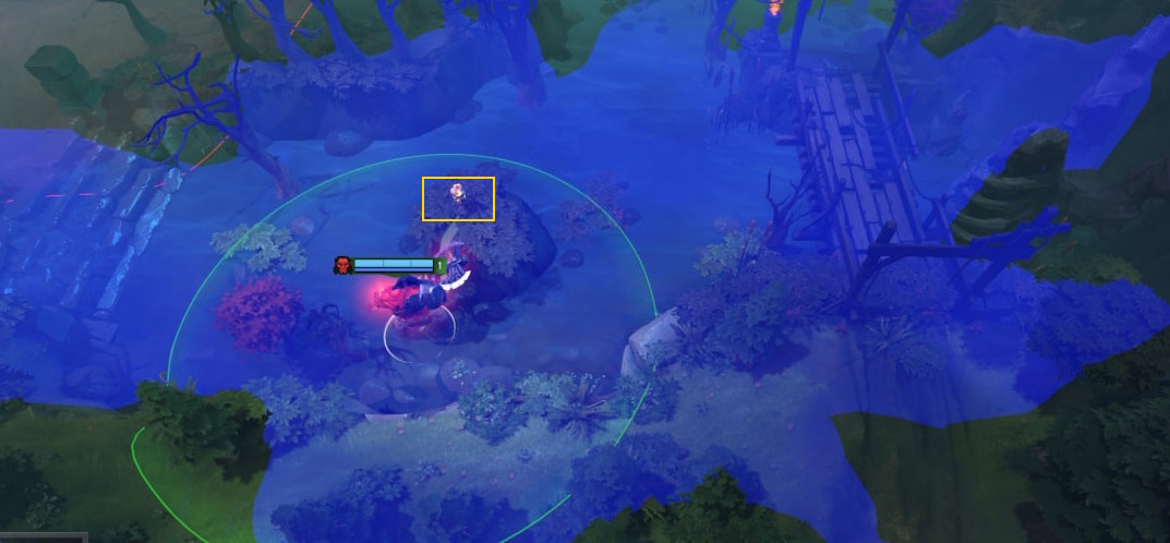 Пример вардов рядом с мостом Сил Тьмы в обновлении 7.40b