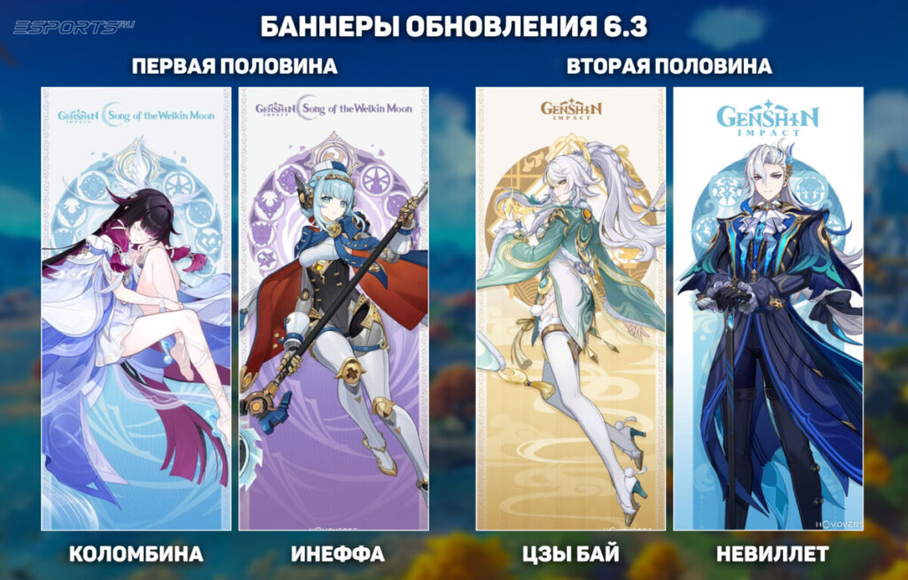 Возможные баннеры в обновлении 6.4 для Genshin Impact