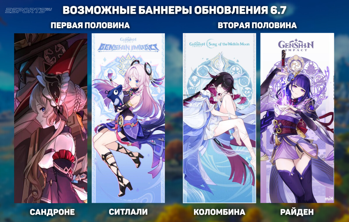 Возможные баннеры в обновлении 6.7 для Genshin Impact