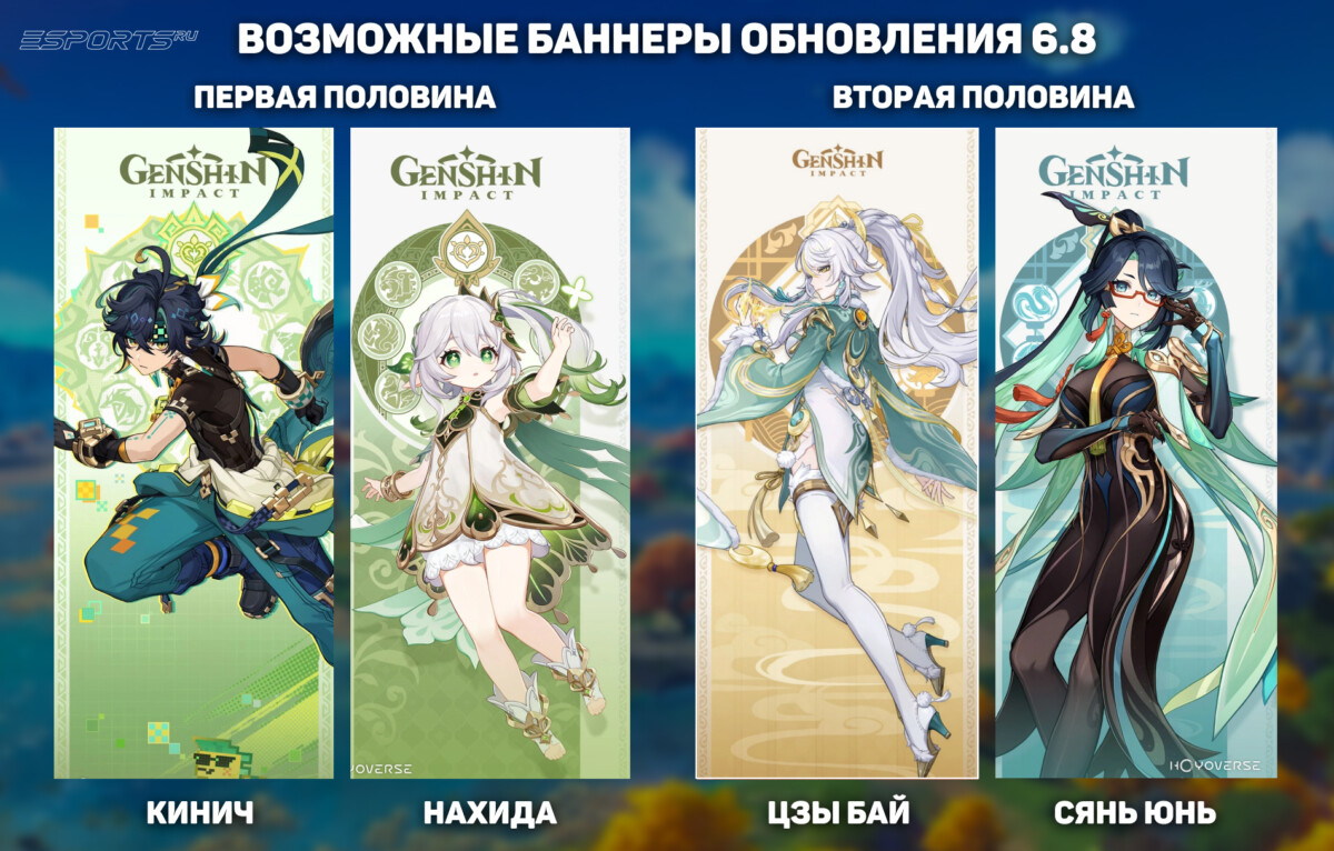 Возможные баннеры в обновлении 6.8 для Genshin Impact