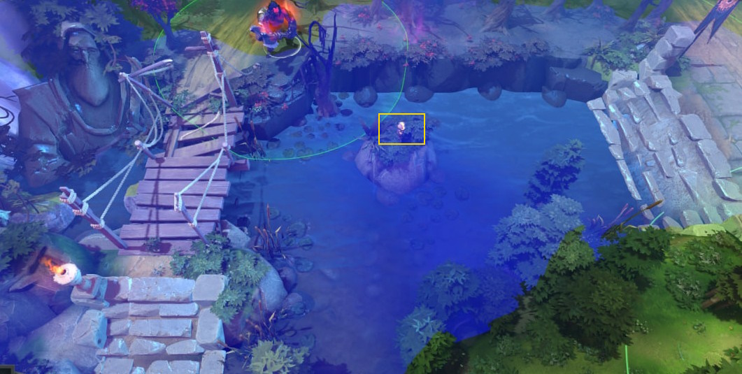 Пример вардов рядом с мостом Сил Света в патче 7.40b