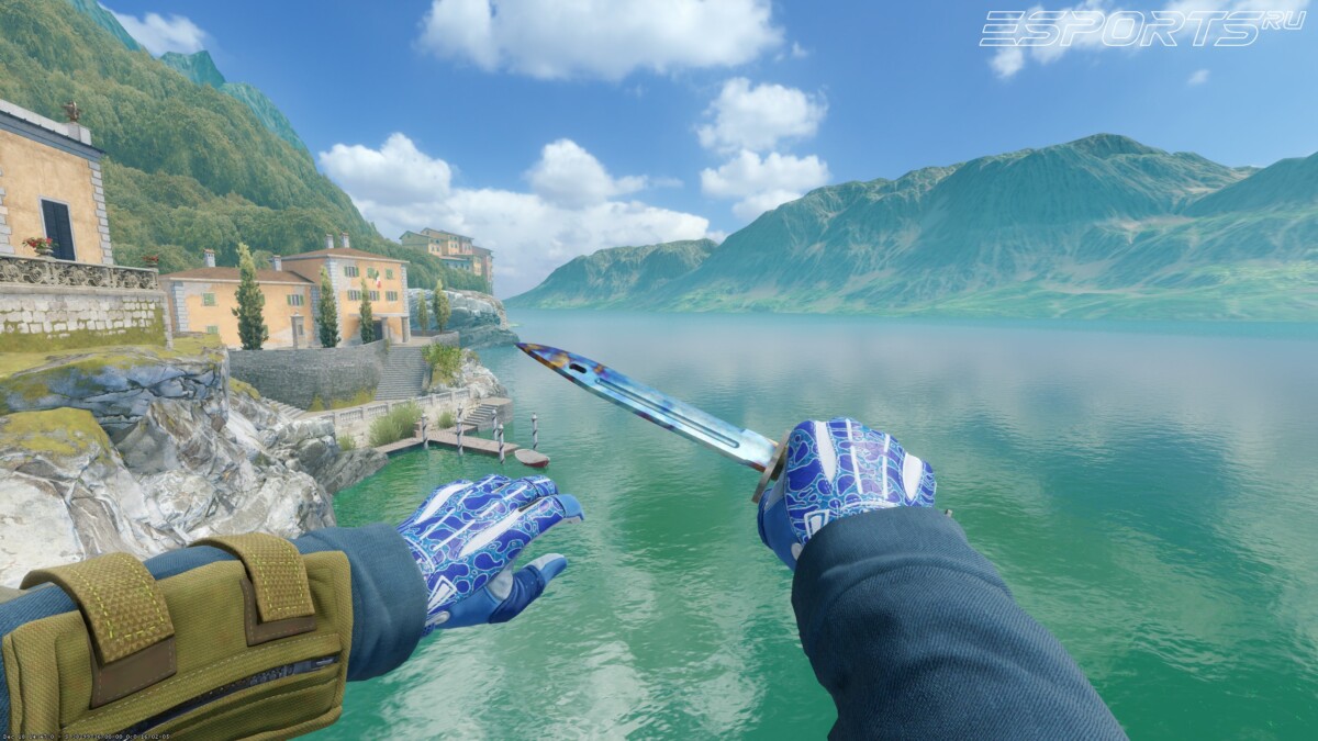 Штык-нож Поверхностная закалка блю гем паттерн 555