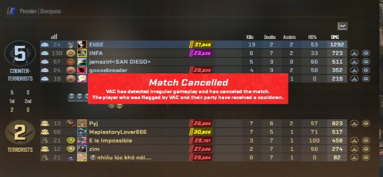 EliGE получил временный бан