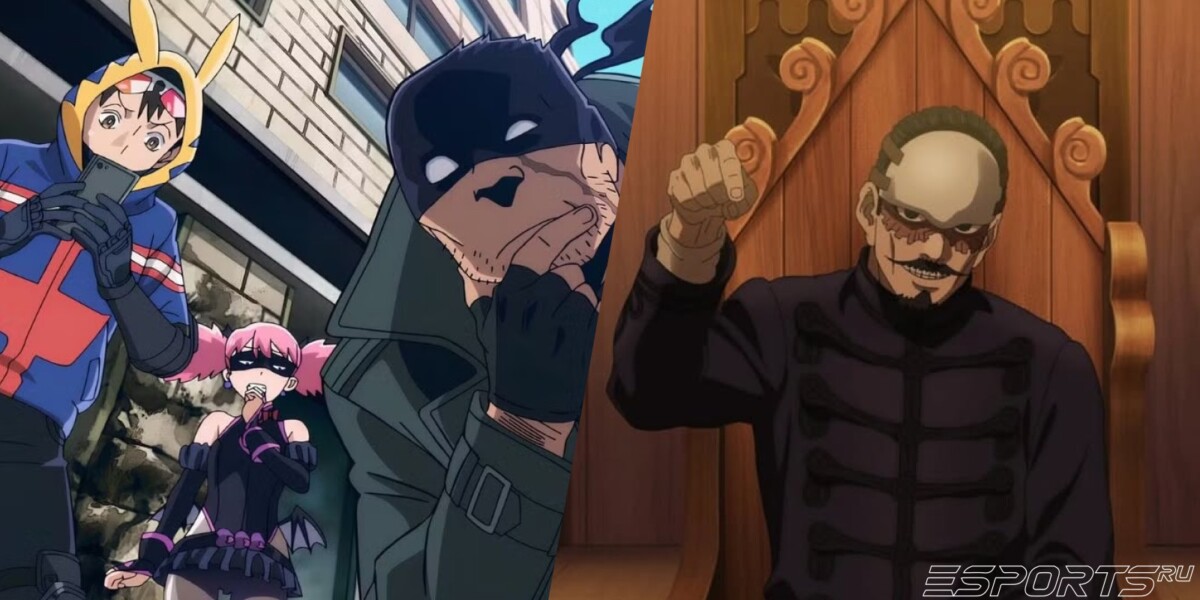 Коллаж с кадрами из аниме Моя геройская академия: Вне закона 2 и Золотое божество 5