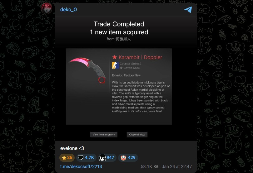 Karambit Doppler Ruby