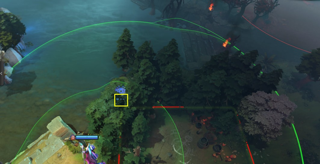 Пример блока нейтральных лагерей с помощью Sentry Ward в патче 7.40c