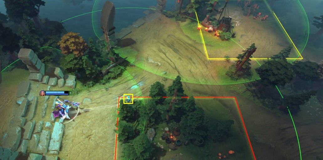 Пример блока нейтральных лагерей с помощью Sentry Ward в патче 7.40c