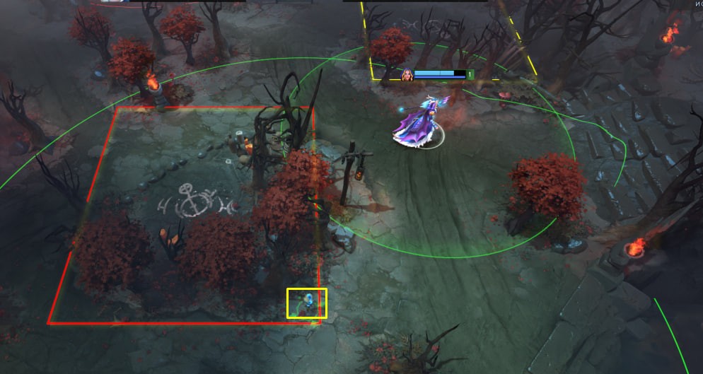 Пример блока нейтральных лагерей с помощью Sentry Ward в патче 7.40c