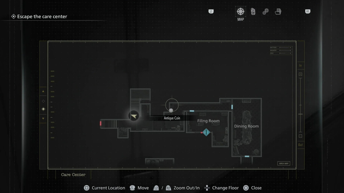 Resident Evil Requiem coin map