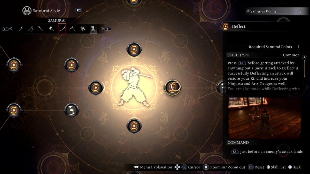 Nioh 3 Samurai skill tree