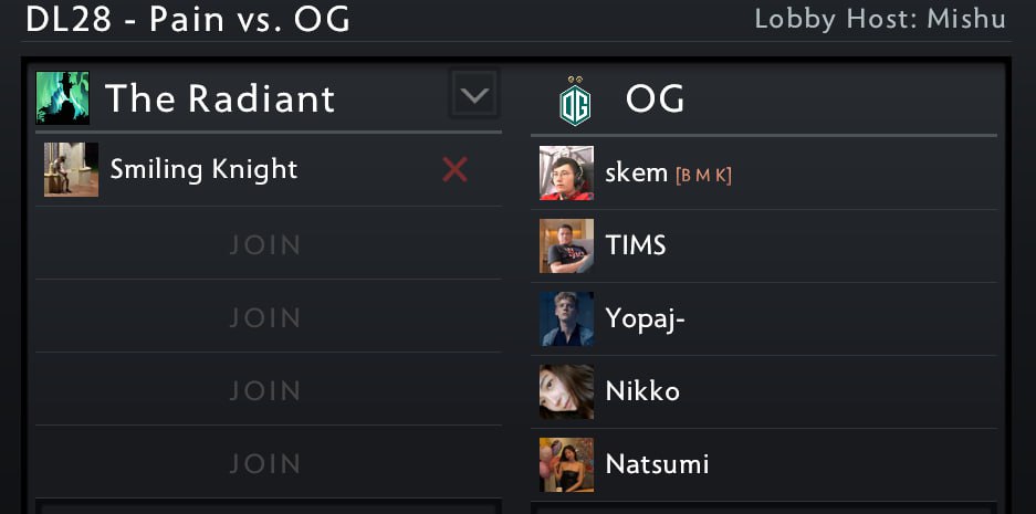 лобби матча PaiN Gaming vs OG