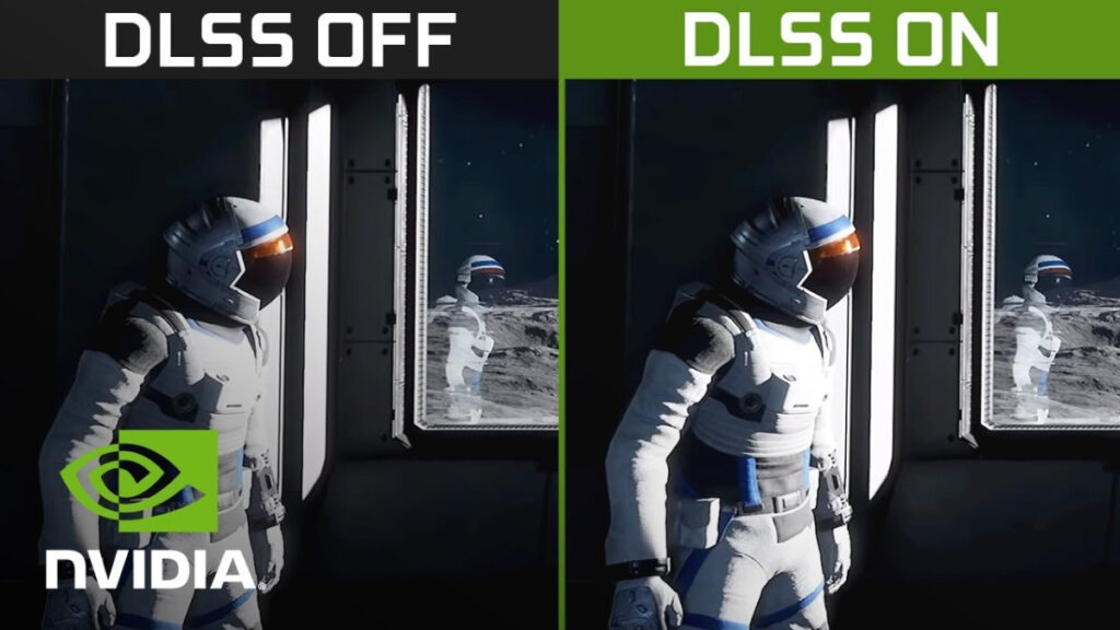 Одно из первых сравнений картинки "DLSS off/ DLSS on", которое станет мемом