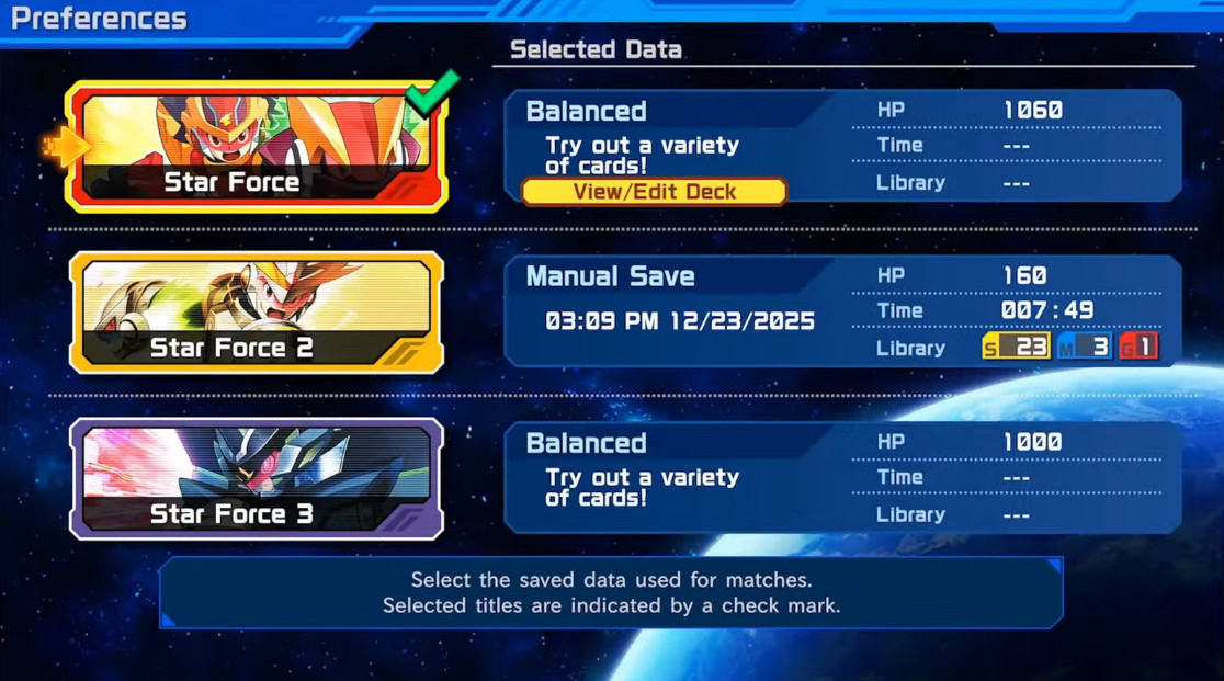 Mega Man Star Force Legacy Collection match preferences