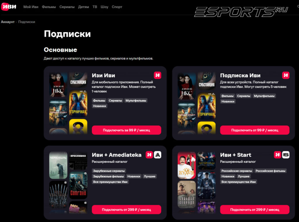 Подписки Иви