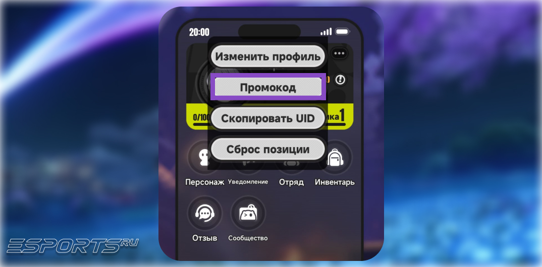 Где ввести промокод NTE