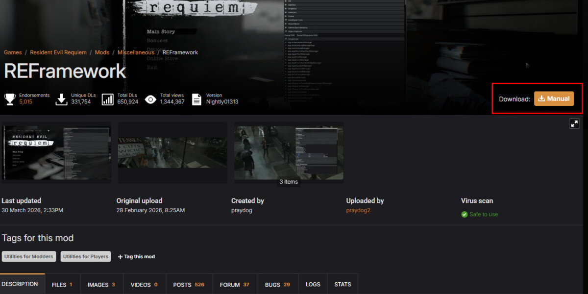 Resident Evil Requiem REFramework скачать