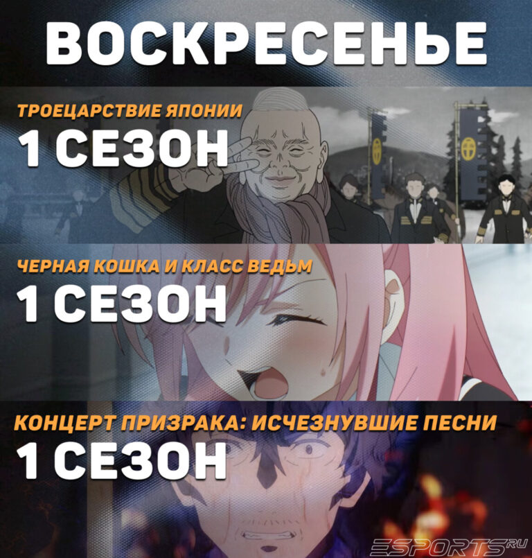 воскресенье - расписание аниме на июнь