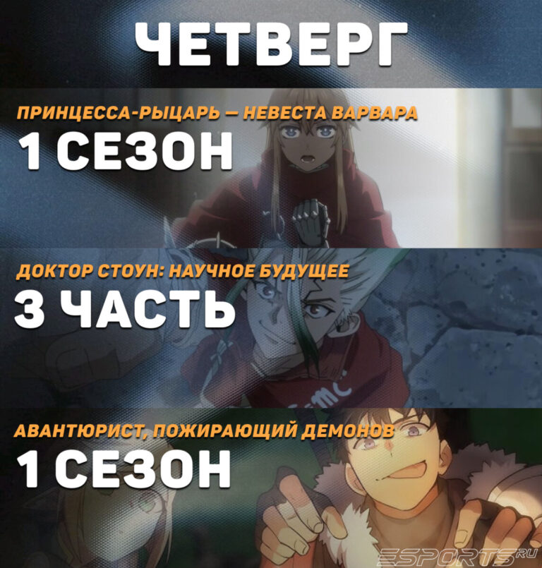 четверг - расписание аниме на июнь