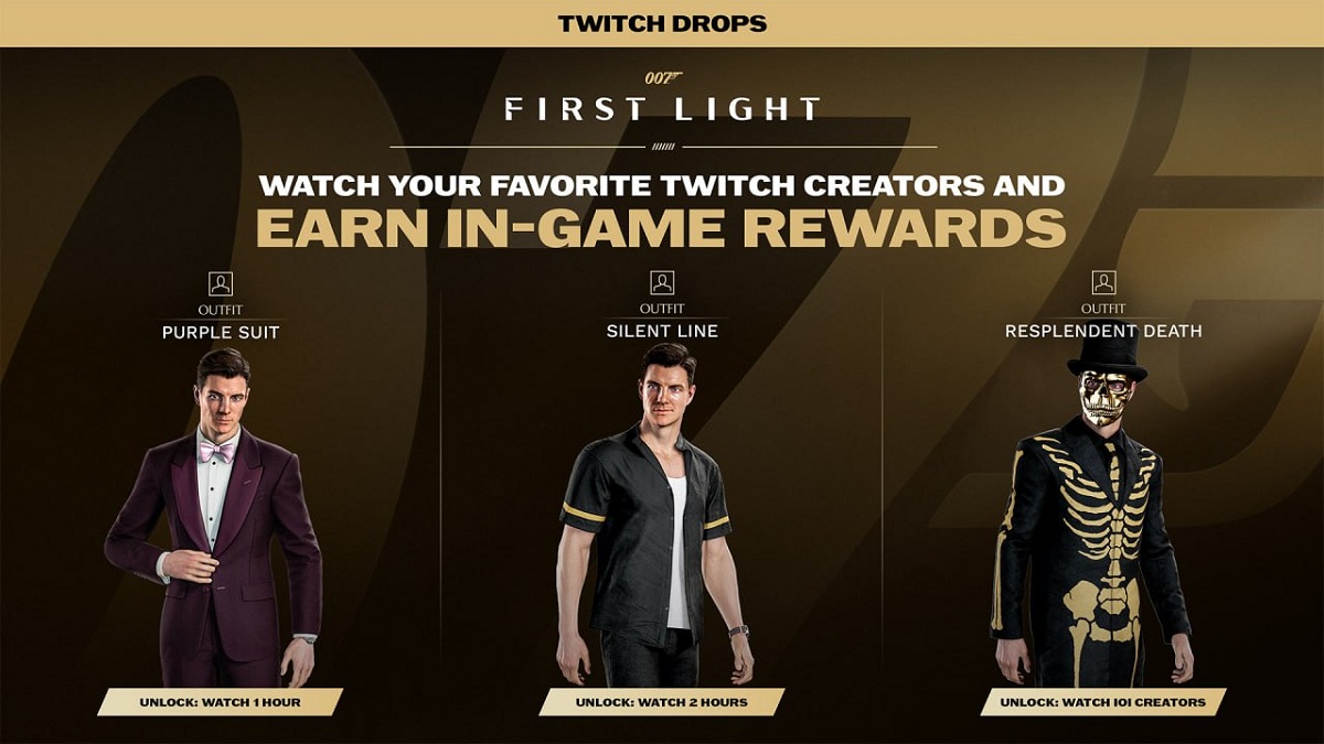 Костюмы 007 First Light на Twitch Drops