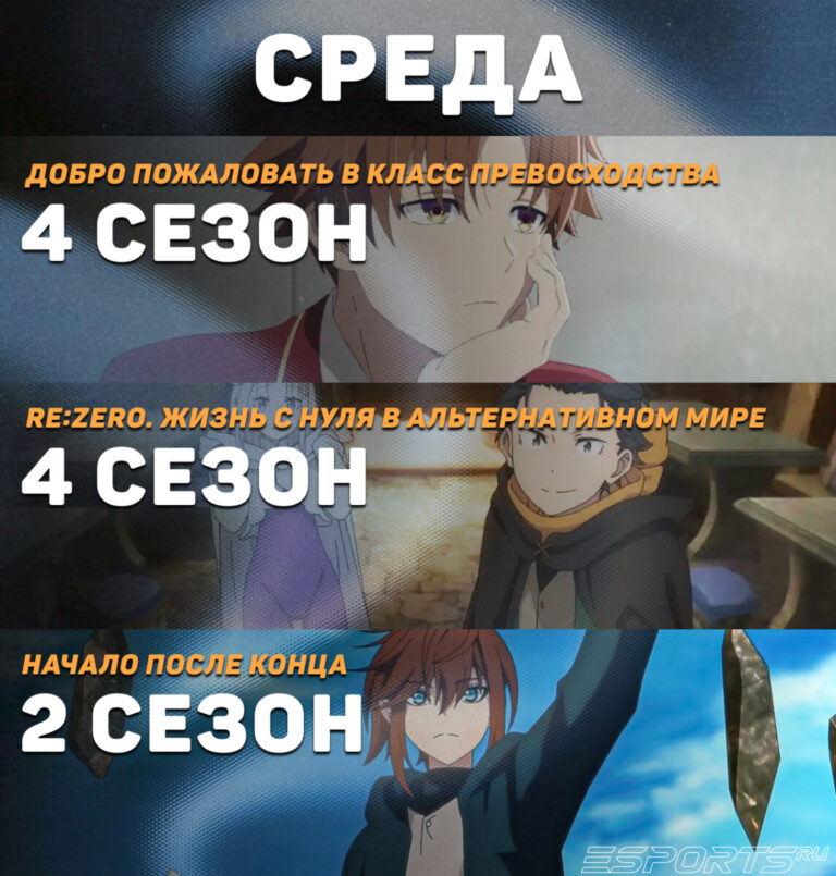 среда - расписание аниме на июнь