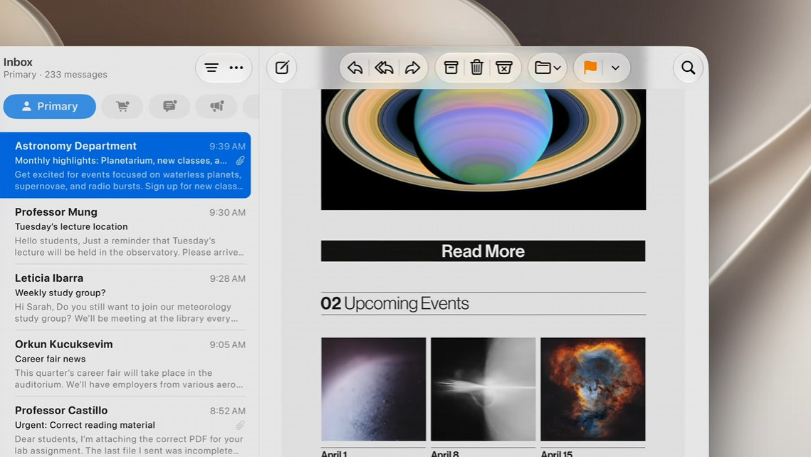 Новый тулбар в macOS 27 Golden Gate