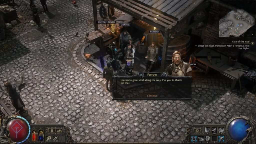 Path of Exile 2 — Фэрроу встречается Изгнаннику в самом начале игры, в локации Чистополье (Clearfell)