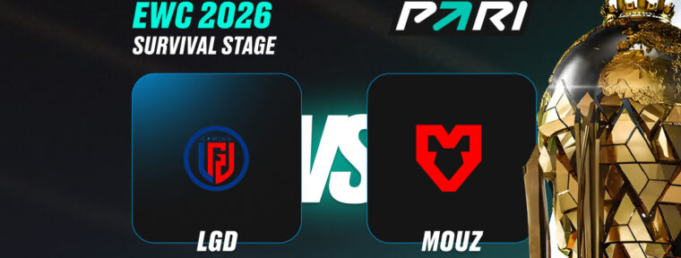 Клиент PARI поставил ₽300 000 на победу LGD над MOUZ в матче на Esports World Cup 2026