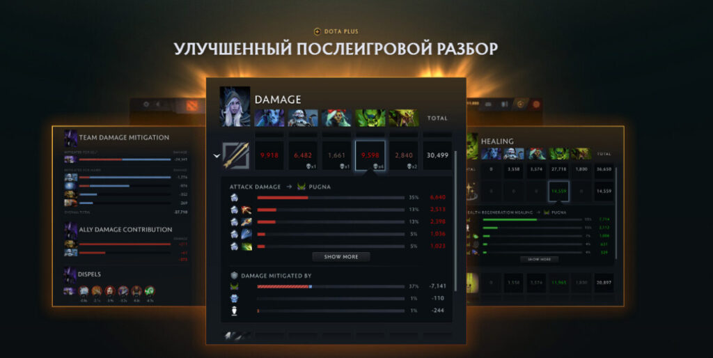 Улучшенный послеигровой разбор Dota Plus