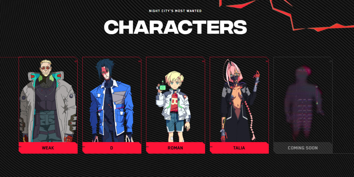 Cyberpunk: Edgerunners 2 characters
