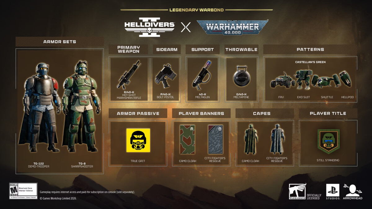 Легендарный варбонд Helldivers 2 и Warhammer 40,000