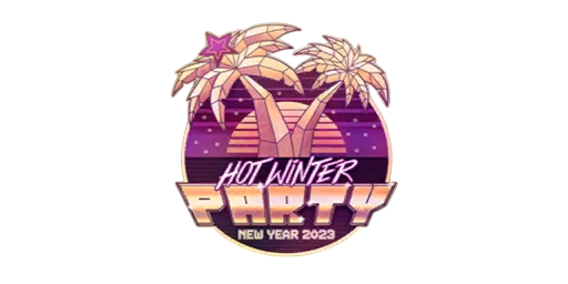 Sticker Hot Winter Party Gold