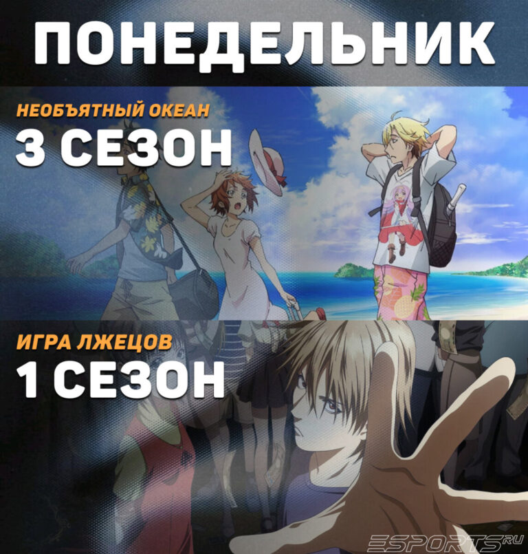 понедельник - расписание аниме на июль