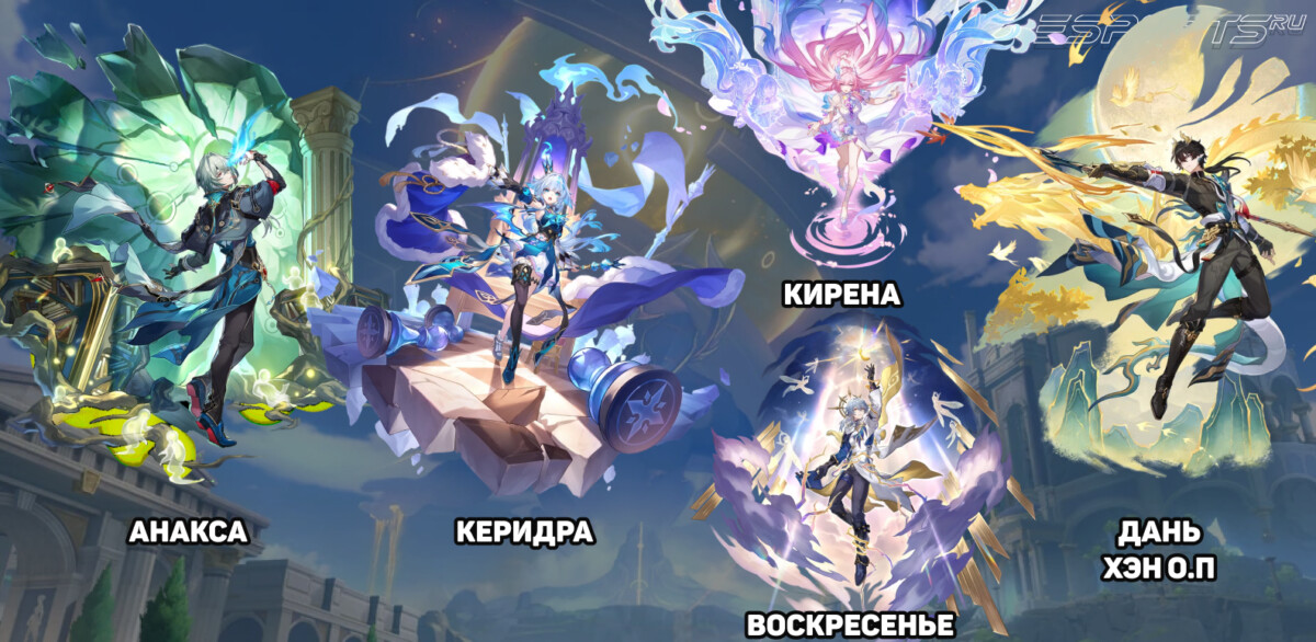 Отряд с Анаксой в Honkai: Star Rail