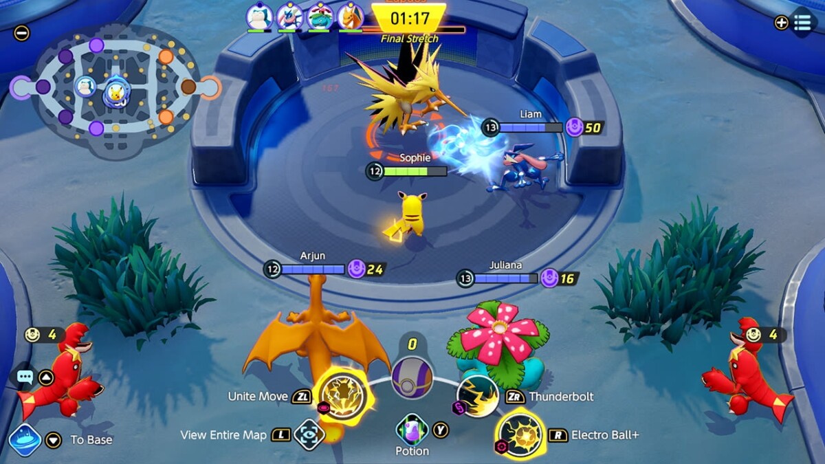 Центр карты в Pokémon UNITE