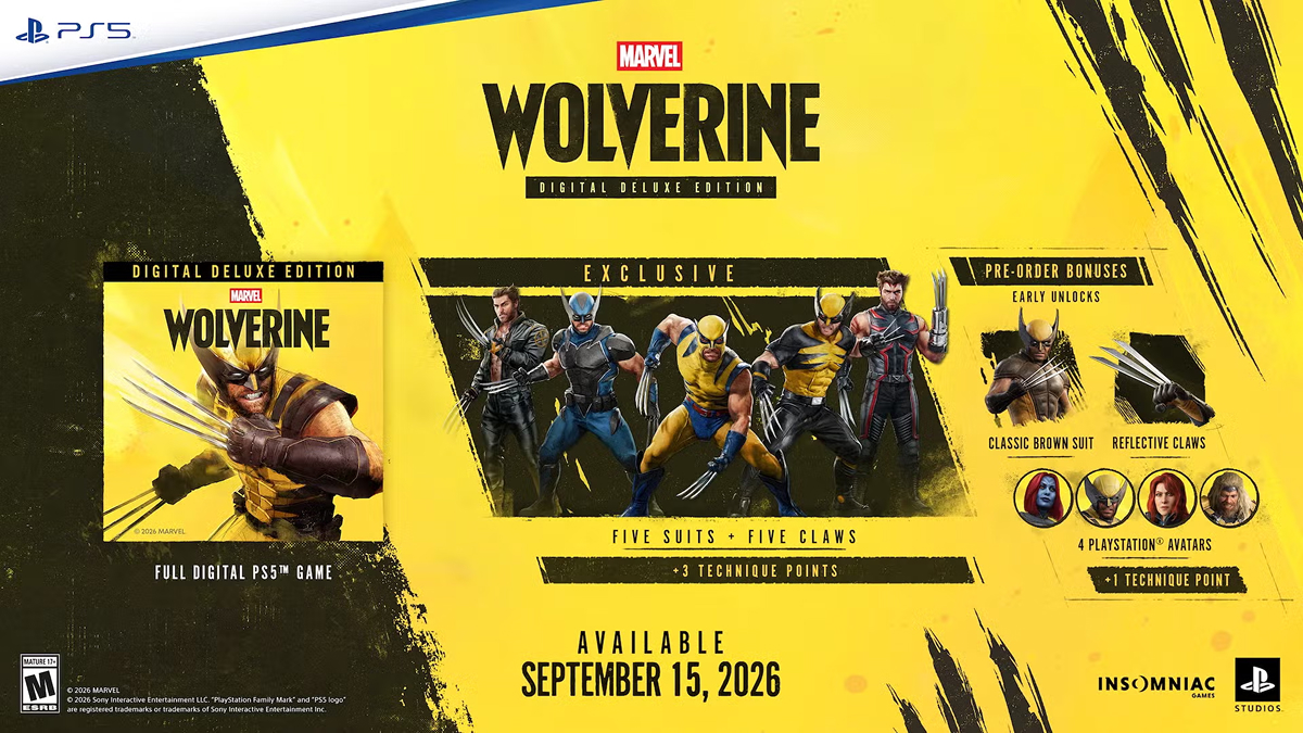 Контент в делюкс-издании Marvel's Wolverine