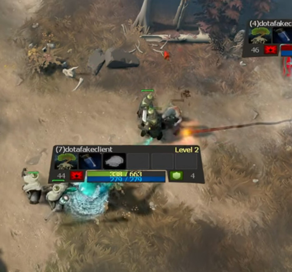 Расширенная информация о союзнике в ранней Dota 2: при удержании Ctrl можно было увидеть здоровье, ману и предметы союзника